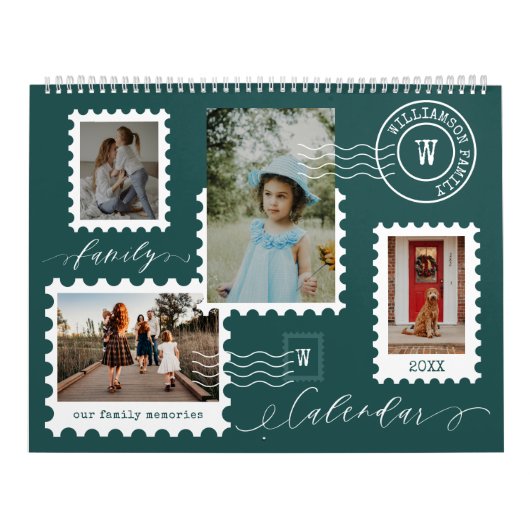 家族の写真の思い出おもしろい配送切手 カレンダー (カバー)