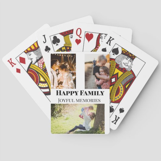 家族の写真の思い出を追加する家族の名前写真 トランプ (裏面)