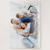 家族の写真の思い出パーソナライズされたのカスタム記念 ジグソーパズル (縦)