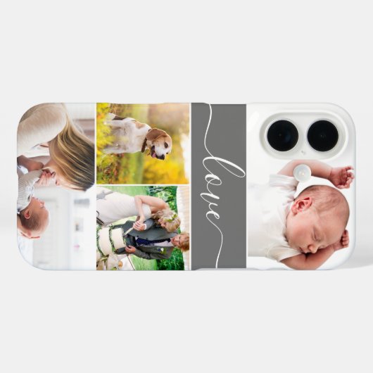 家族の写真の思い出ラブスクリプトカスタム Case-Mate iPhoneケース (裏面 (横))