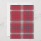 家族の写真の愛と喜び赤い格子模様クリスマスカード シーズンカード (裏面)