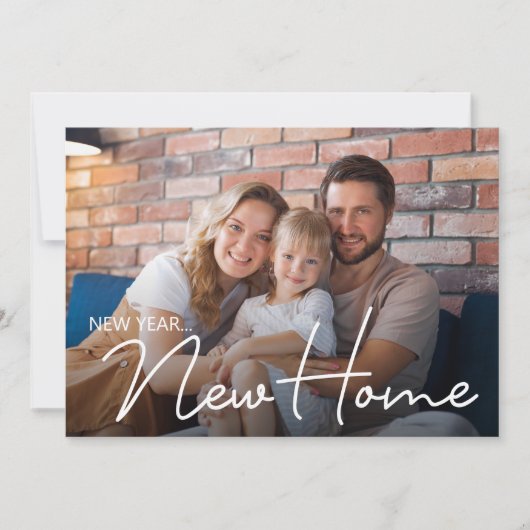 家族の写真の新しいアドレス新年の新しい家の移動 シーズンカード (正面)