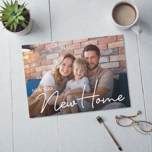 家族の写真の新しいアドレス新年の新しい家の移動 シーズンカード