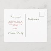 家族の写真の新しいホールをデッキクリスマスムービング 案内ポストカード (裏面)