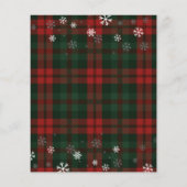 家族の写真の格子雪の結晶クリスマスカード (裏面)