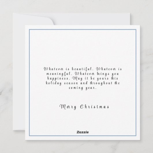 家族の写真の水の色クリスマスツリー シーズンカード (裏面)