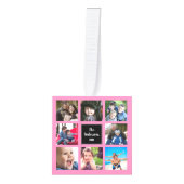 家族の写真の照合カラフル キューブオーナメント (正面)