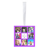 家族の写真の照合カラフル キューブオーナメント (右)