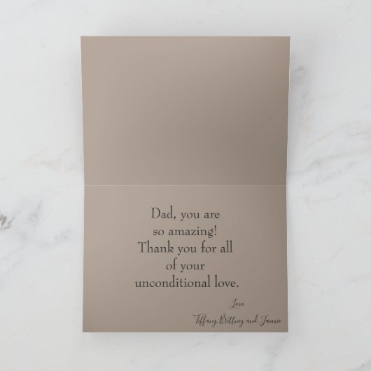 家族の写真の父の日 カード (内部)