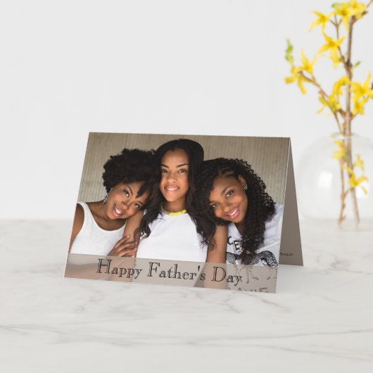 家族の写真の父の日 カード (黄色い花)