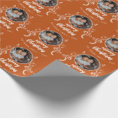 家族の写真の白い葉メリークリスマス ラッピングペーパー (角)