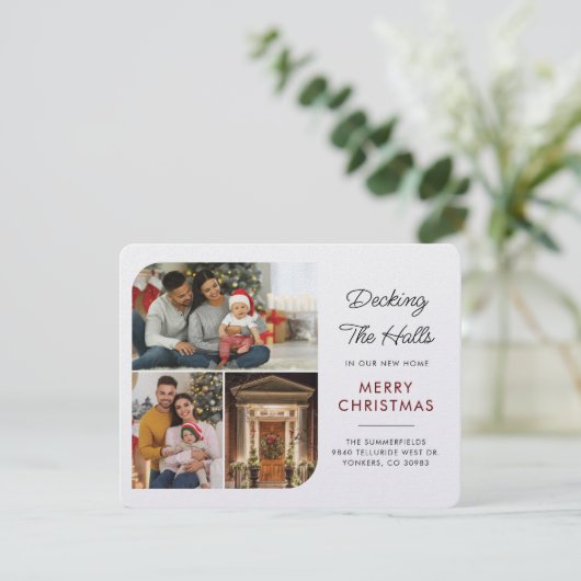 家族の写真の移動お知らせクリスマスカード シーズンカード (スタンド正面)