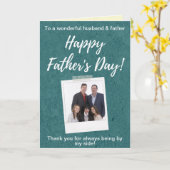 家族の写真をカスタマイズした父の日カード カード (黄色い花)