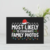 家族の写真をコーディネートする可能性が最も高いクリスマス 招待状 (スタンド正面)