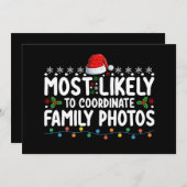 家族の写真をコーディネートする可能性が最も高いクリスマス 招待状 (正面/裏面)
