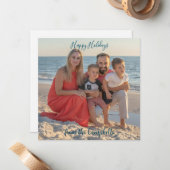 家族の写真をパーソナライズ幸せな休日 ノートカード (正面/裏面インサイチュ)