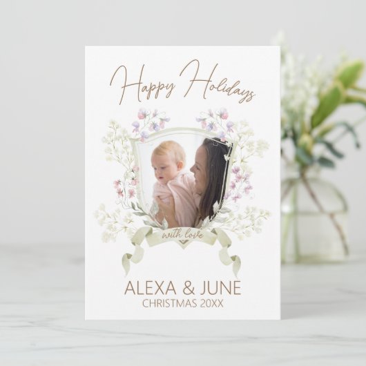 家族の写真を使ったクリスマスカード シーズンカード (スタンド正面)