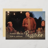 家族の写真を使ったバーチャルペサハの招待状 招待状 (正面/裏面)