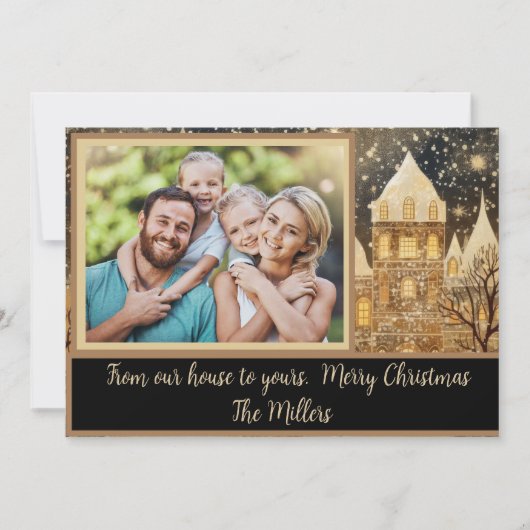 家族の写真を使ったホリデーカード シーズンカード (正面)