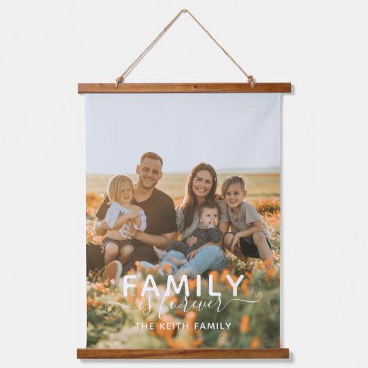 家族の写真を保存 吊り下げ型タペストリー (正面)