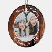 家族の写真を個人的なクリスマスに作成する セラミックオーナメント (左)