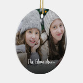 家族の写真を個人的なクリスマスに作成する セラミックオーナメント (右)