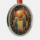 家族の写真を個人的なクリスマスに作成する メタルオーナメント (右)