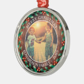 家族の写真を個人的なクリスマスに作成する メタルオーナメント (左)