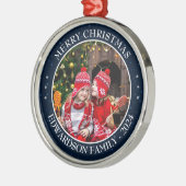 家族の写真を個人的なクリスマスに作成する メタルオーナメント (左)