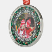 家族の写真を個人的なクリスマスに作成する メタルオーナメント (左)