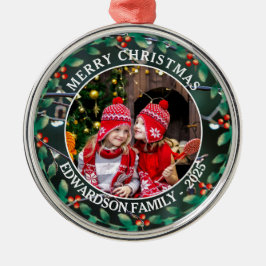 家族の写真を個人的なクリスマスに作成する メタルオーナメント