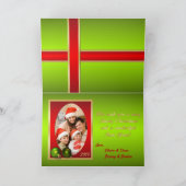 家族の写真を挿入したクリスマスカード シーズンカード (内部)