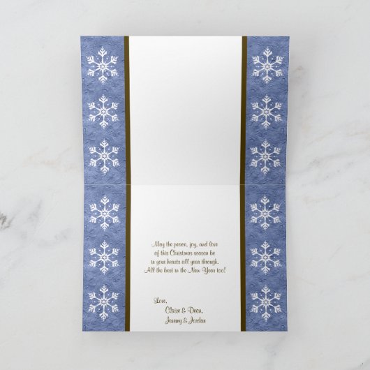 家族の写真を挿入したクリスマスカード シーズンカード (内部)