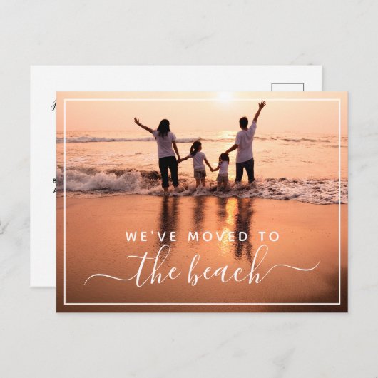 家族の写真を新しいアドレスに移動 案内ポストカード (正面/裏面)