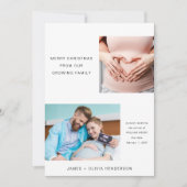 家族の写真を期待するメリークリスマス シーズンカード (正面)