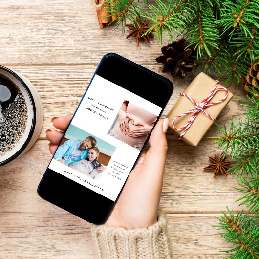 家族の写真を期待するメリークリスマス シーズンカード