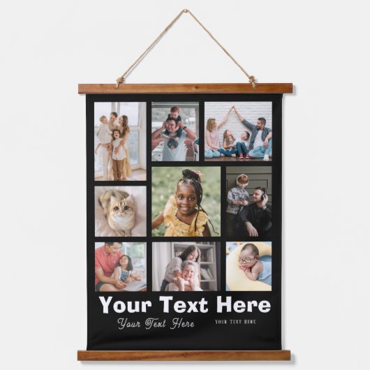 家族の写真を追加する 吊り下げ型タペストリー (正面)