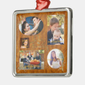 家族の写真アルバムコラージュ メタルオーナメント (左)
