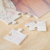 家族の写真ウィンターホリデーモダンメリークリスマス ジグソーパズル (側面)