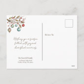 家族の写真エレガントスクリプト水の色ハッピー シーズンポストカード (裏面)