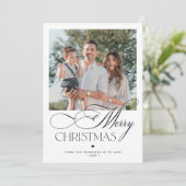 家族の写真エレガント書メリークリスマス シーズンカード (スタンド正面)
