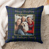 家族の写真カスタムのモダンエレガントクリスマス クッション (ブランケット)