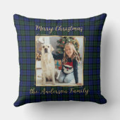 家族の写真カスタムのモダンエレガントクリスマス クッション (裏面)