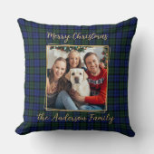 家族の写真カスタムのモダンエレガントクリスマス クッション (正面)
