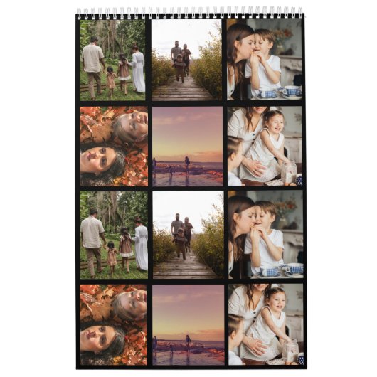 家族の写真カスタムカレンダー黒2026 カレンダー (カバー)