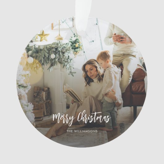 家族の写真カスタムクリスマス オーナメント (正面)