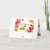 家族の写真カラフル葉感謝祭 カード (裏面)