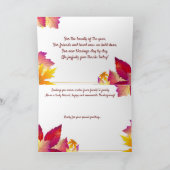 家族の写真カラフル葉感謝祭 カード (内部)