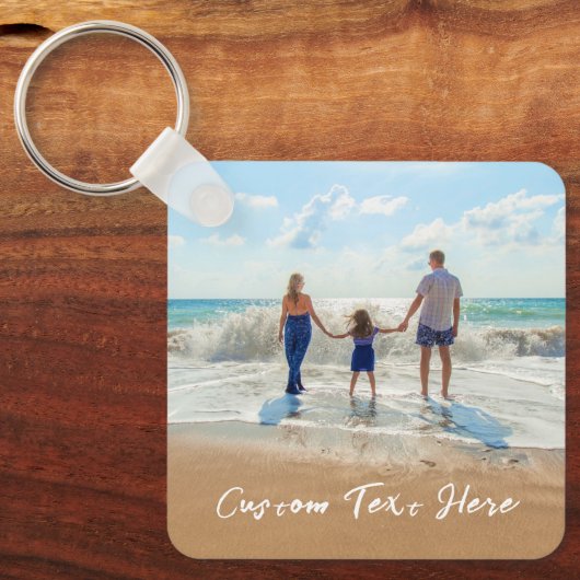 家族の写真キーチェーンギフトとカスタム文字 キーホルダー (正面)