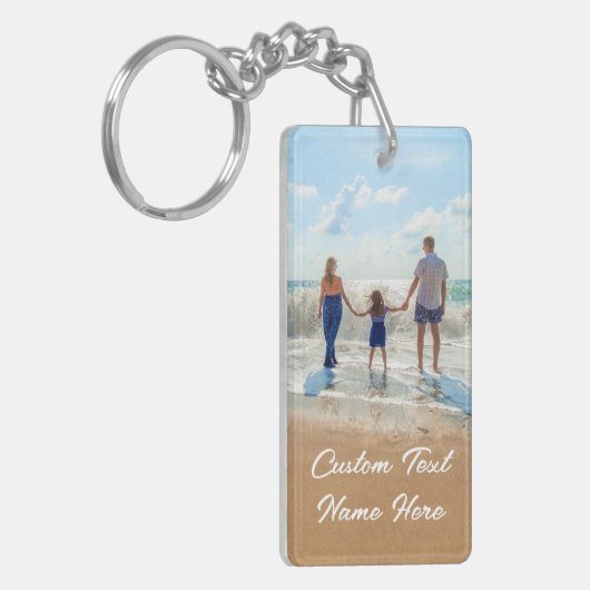 家族の写真キーチェーンギフトとカスタム文字 キーホルダー (正面左)